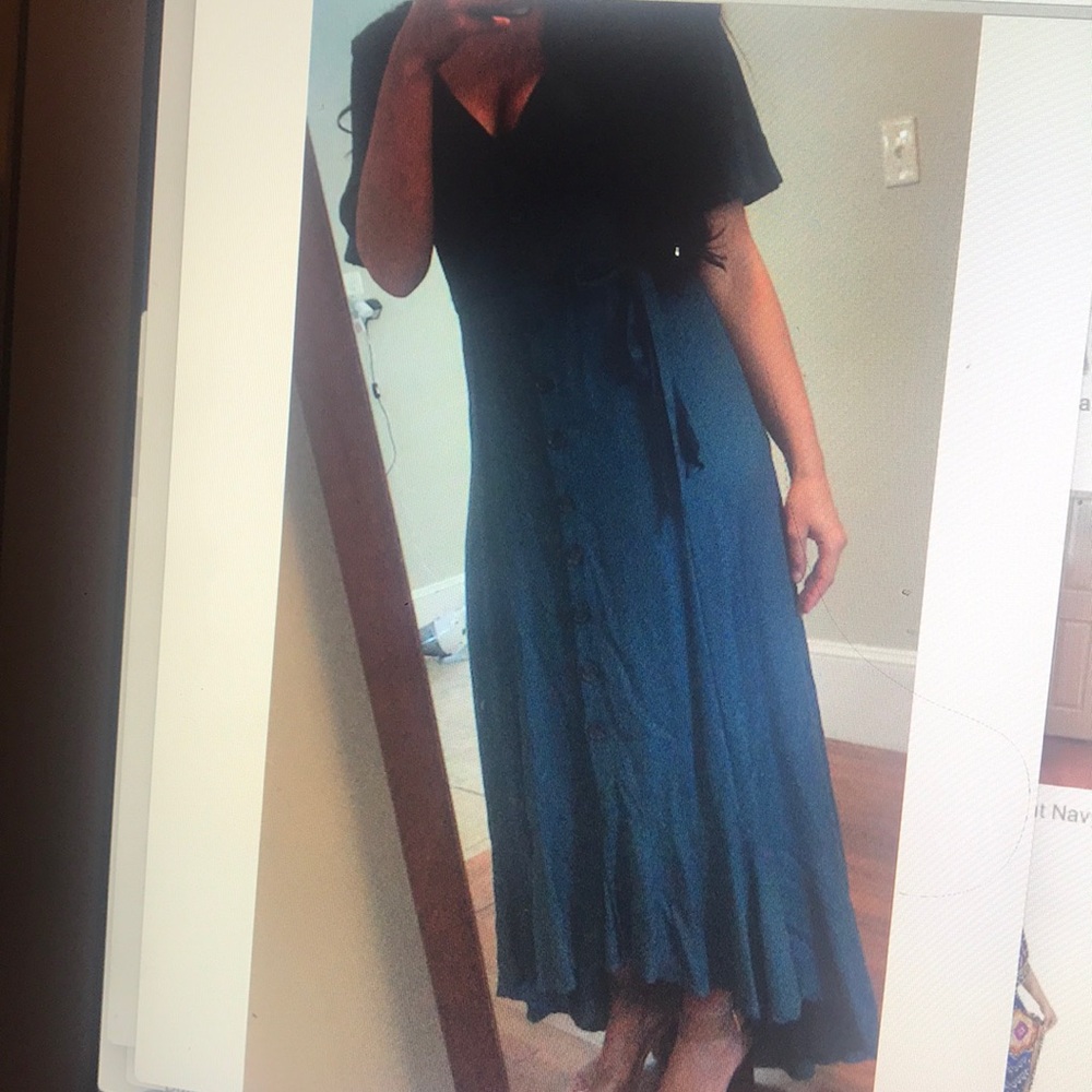Francesca’s blue maxi dress